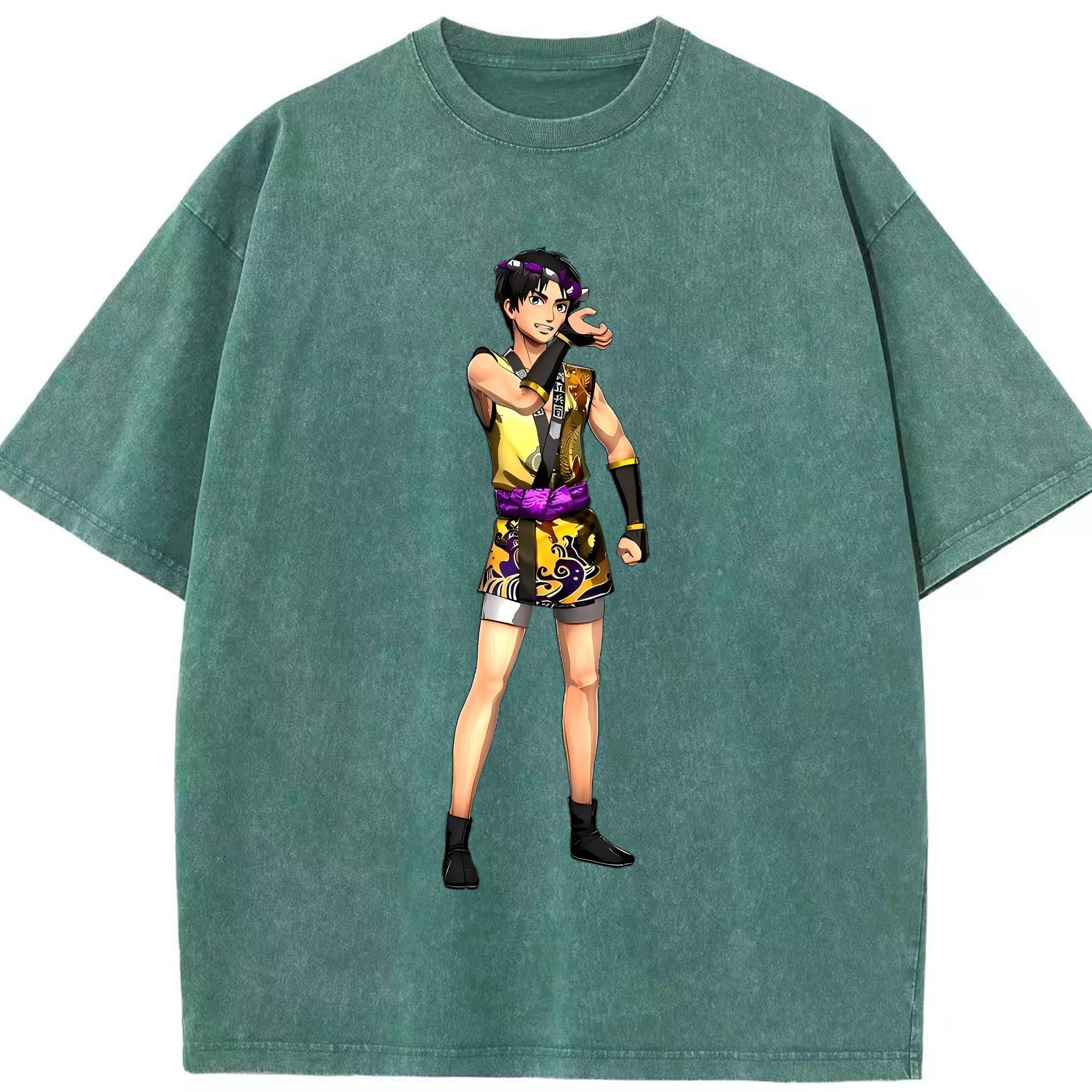 （画像用） 進撃の巨人 リヴァイ·アッカーマン Attack on Titan Levi Ackerman 綿100% ヴィンテージ風 半袖Tシャツ（フロントプリント）